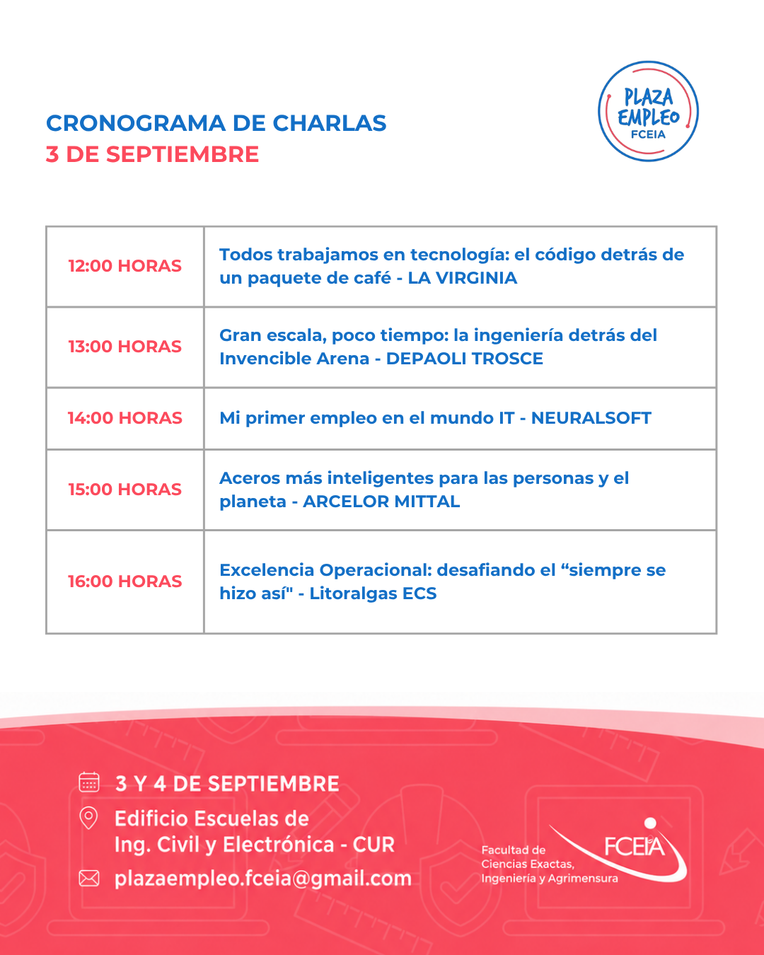 3 sept charlas
