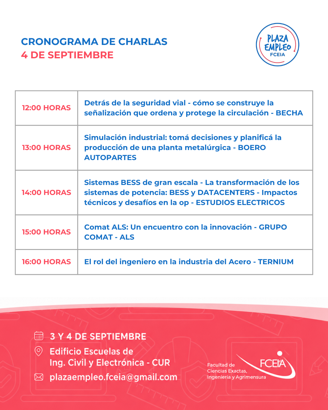 4 sept charlas